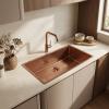 Pure.Sink Luxion Large copper sink 74x40 cm undermount, flush mount, and top mount PLX7440-62